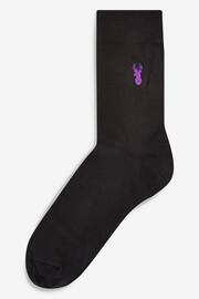 Black Multi Stag 8 Pack Lasting Fresh Embroidered Socks - Image 5 of 10