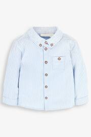 JoJo Maman Bébé Blue Ticking Stripe Long Sleeve Shirt - Image 5 of 6