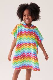 Little Bird by Jools Oliver Multi Pastel Rainbow Hooded Towelling Beach Poncho - Image 1 of 7