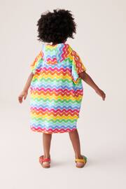 Little Bird by Jools Oliver Multi Pastel Rainbow Hooded Towelling Beach Poncho - Image 2 of 7