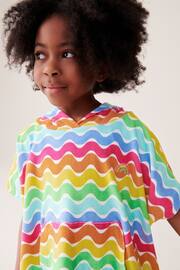 Little Bird by Jools Oliver Multi Pastel Rainbow Hooded Towelling Beach Poncho - Image 5 of 7