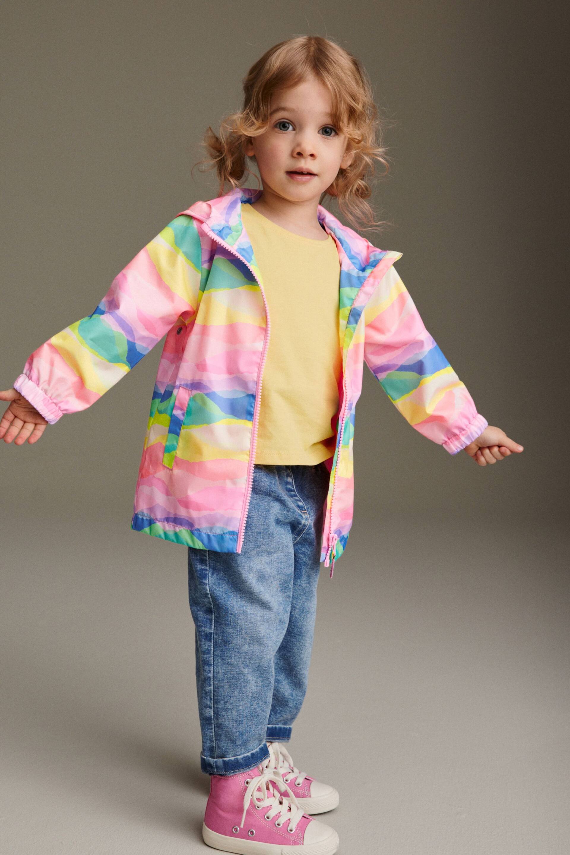 Rainbow Shower Resistant Printed Cagoule (3mths-7yrs) - Image 3 of 10