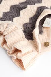 Tan/ Monochrome Zig Zag Stripe Baby Knitted Crochet Top And Shorts Set (0mths-2yrs) - Image 6 of 9