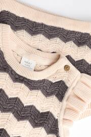 Tan/ Monochrome Zig Zag Stripe Baby Knitted Crochet Top And Shorts Set (0mths-2yrs) - Image 9 of 9