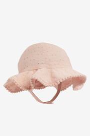 White/Pink Baby Broderie Wide Brim Hats 2 Pack (0mths-2yrs) - Image 2 of 6