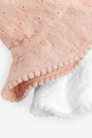 White/Pink Baby Broderie Wide Brim Hats 2 Pack (0mths-2yrs) - Image 4 of 6