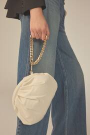 White Leather Snap Clutch Bag - Image 2 of 7