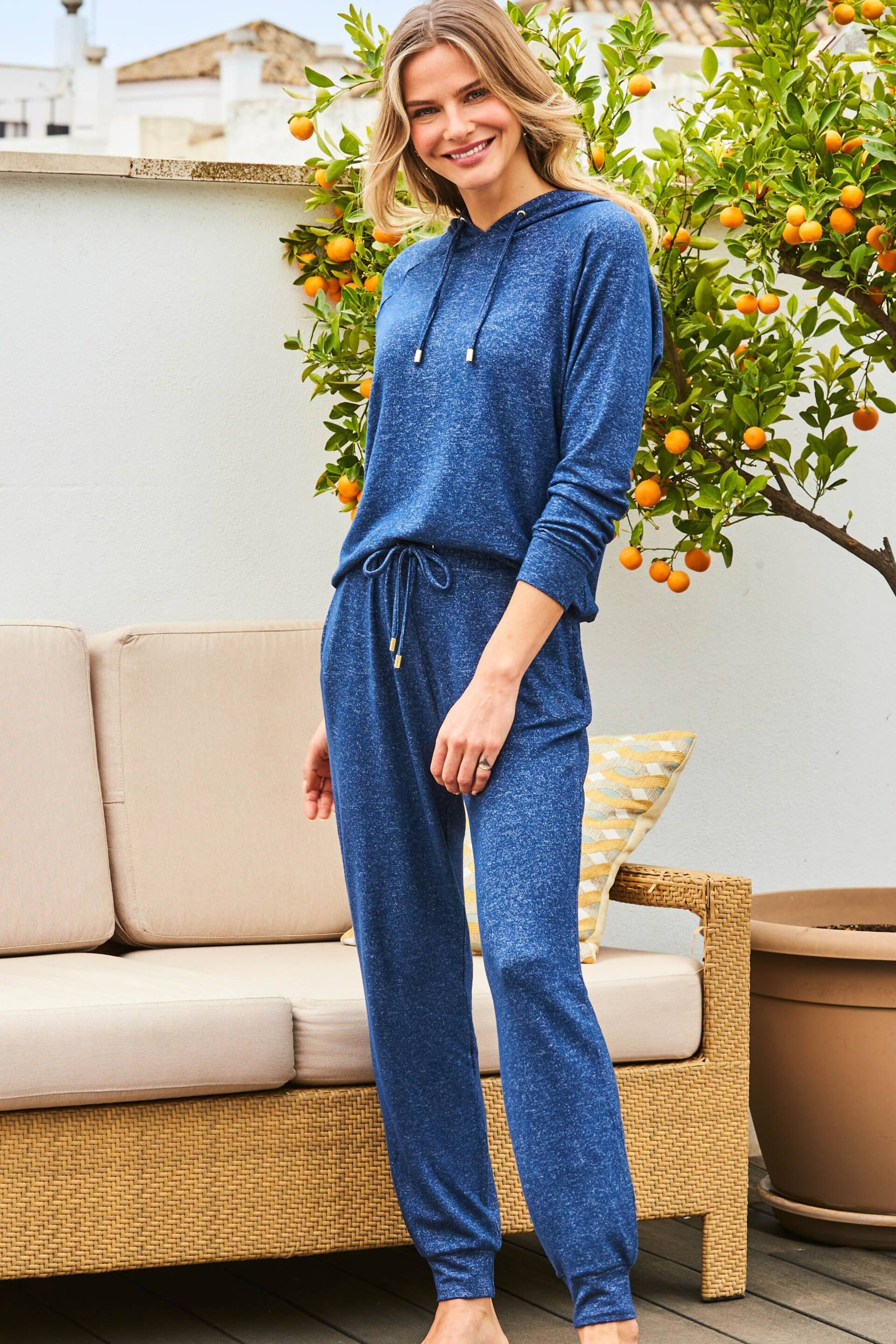 Sosandar Blue Super Soft Loungewear Hoodie - Image 3 of 5