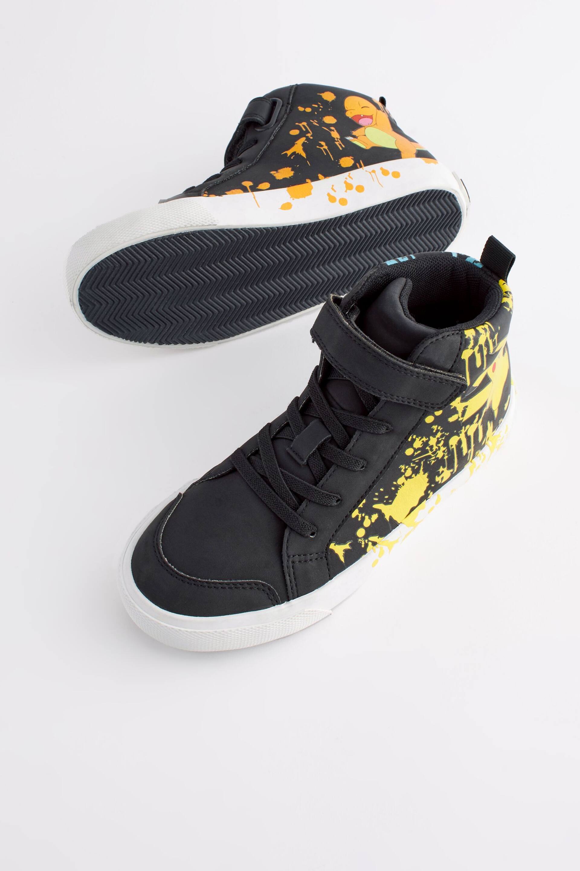 Pokemon Black Elastic Lace High Top Trainers - Image 4 of 6