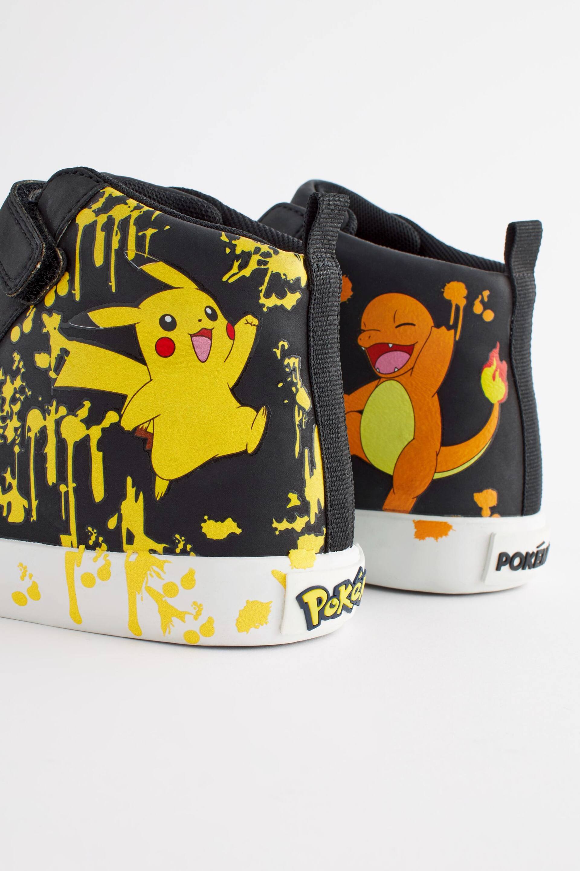 Pokemon Black Elastic Lace High Top Trainers - Image 5 of 6