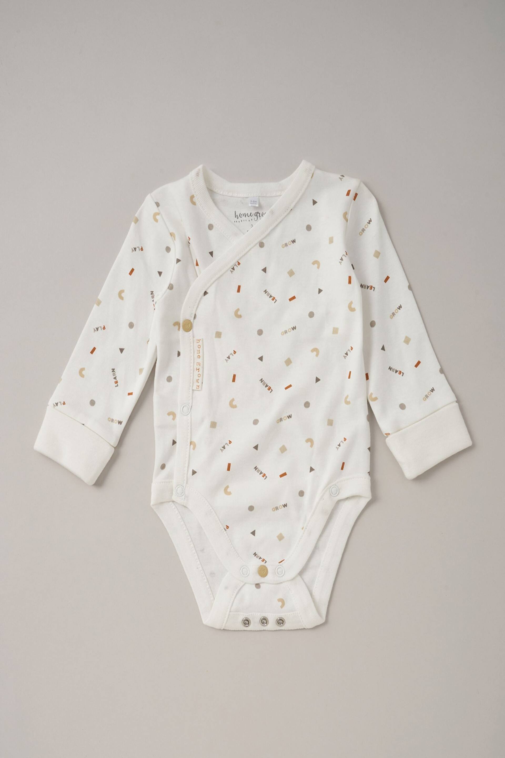 Homegrown White Cotton Bodysuit, Trouser and Bibs Set - Image 2 of 5