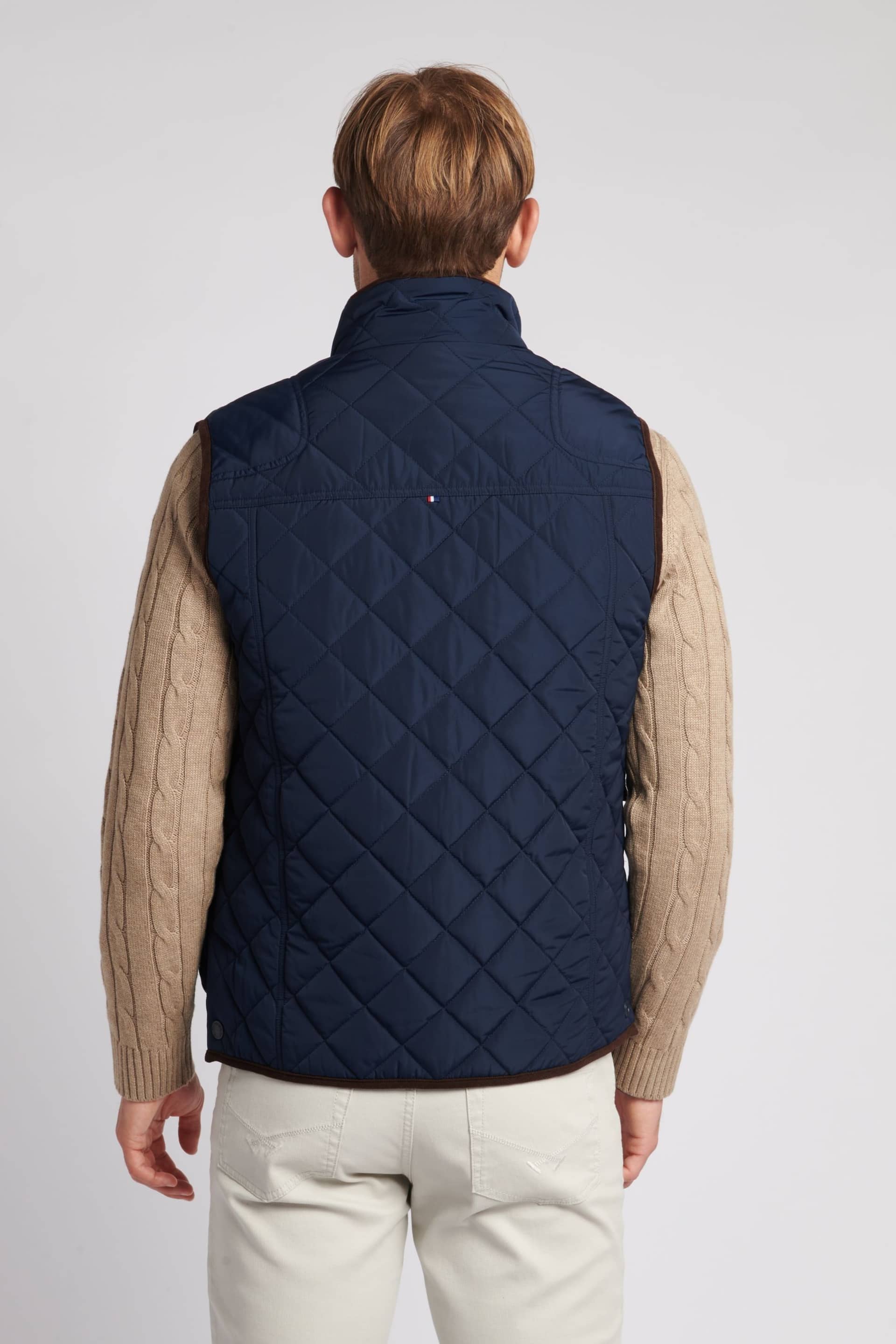 U.S. Polo Assn. Mens Blue Quilted Hacking Gilet - Image 2 of 8