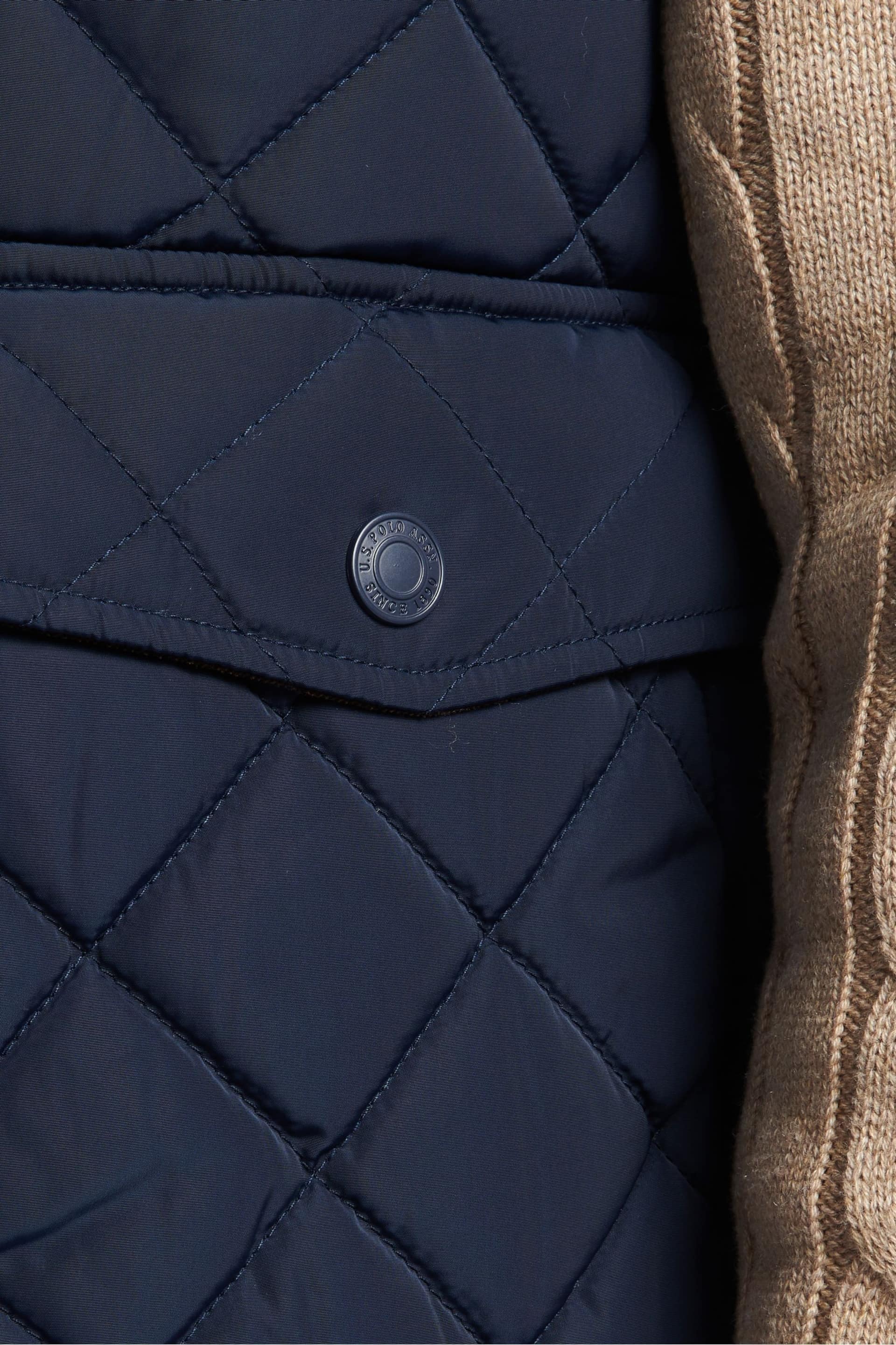U.S. Polo Assn. Mens Blue Quilted Hacking Gilet - Image 5 of 8