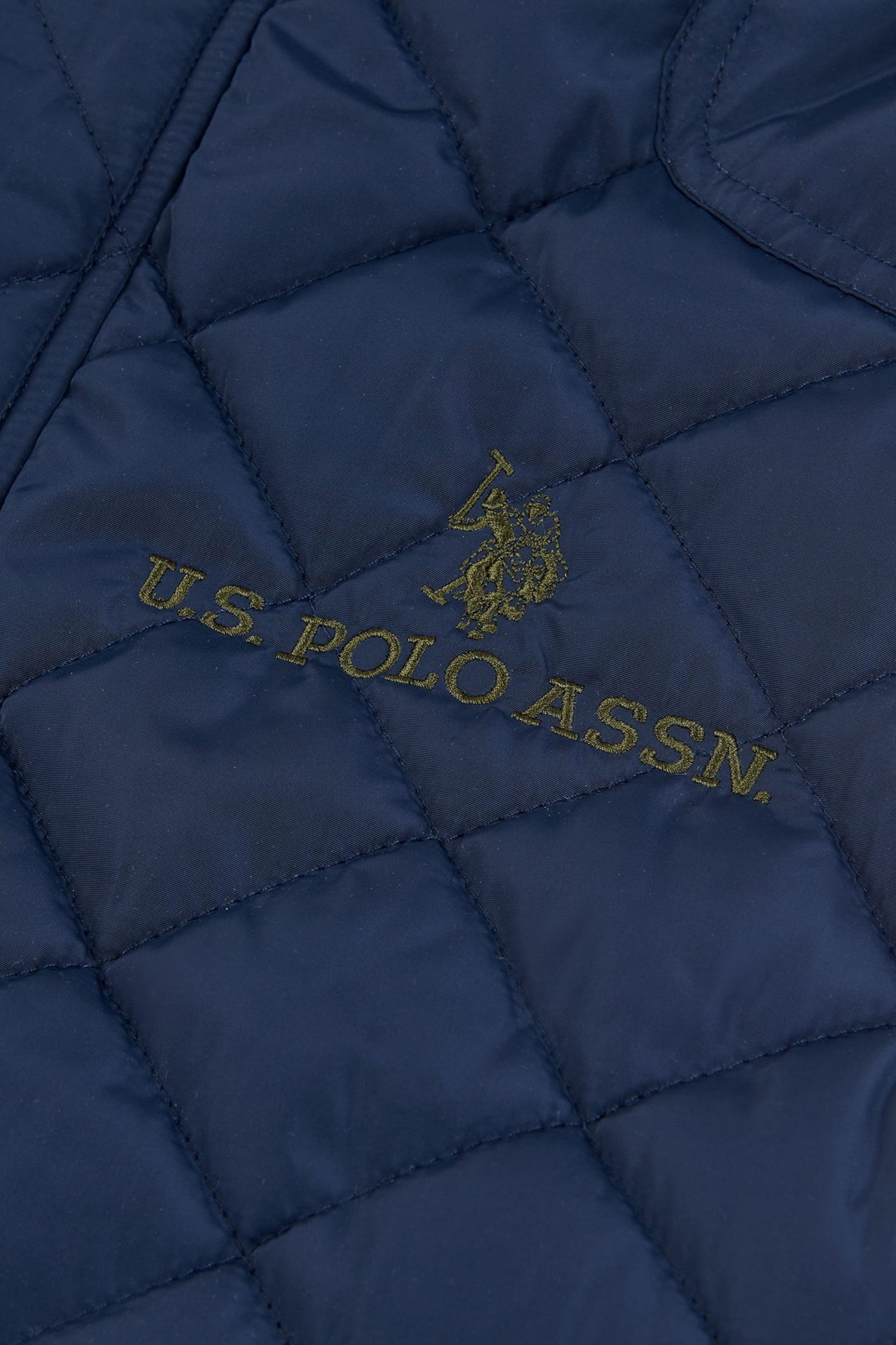 U.S. Polo Assn. Mens Blue Quilted Hacking Gilet - Image 8 of 8