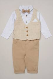 Little Gent Mock Shirt and Waistcoat Cotton 3-Piece Baby Gift Set - Image 1 of 2