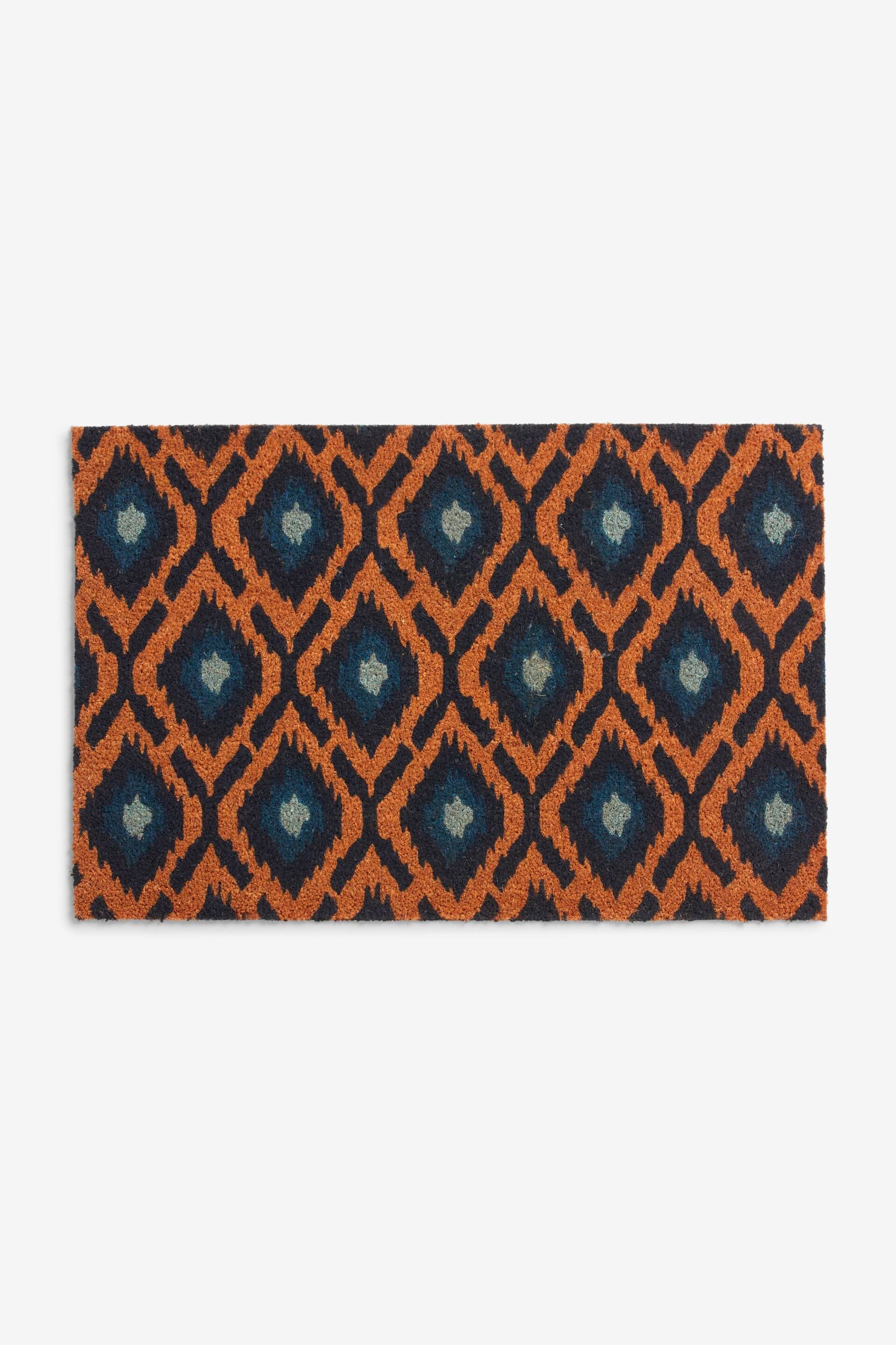Blue Ikat Print Doormat - Image 3 of 3