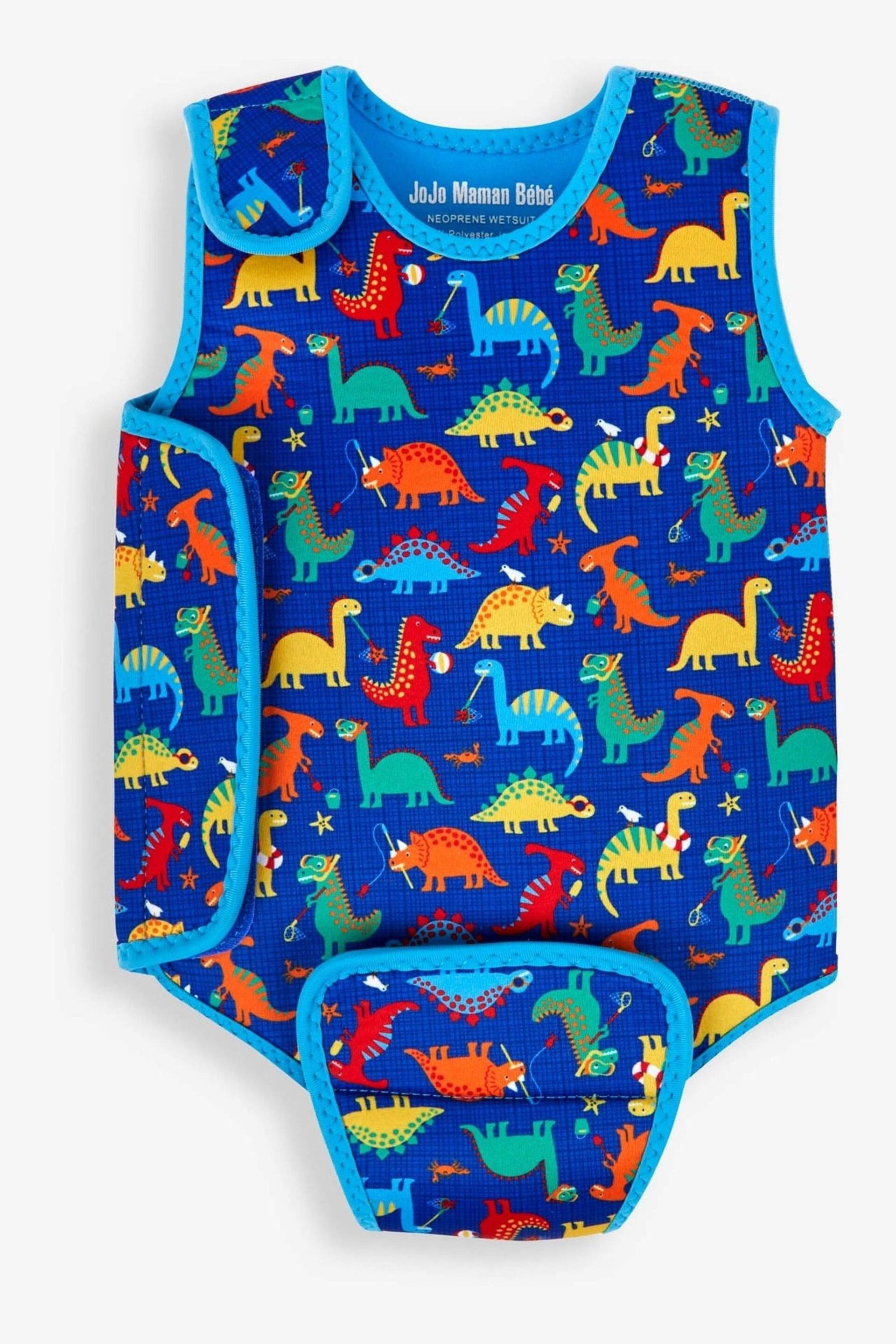 JoJo Maman Bébé Blue Dino Print Baby Wetsuit - Image 2 of 4