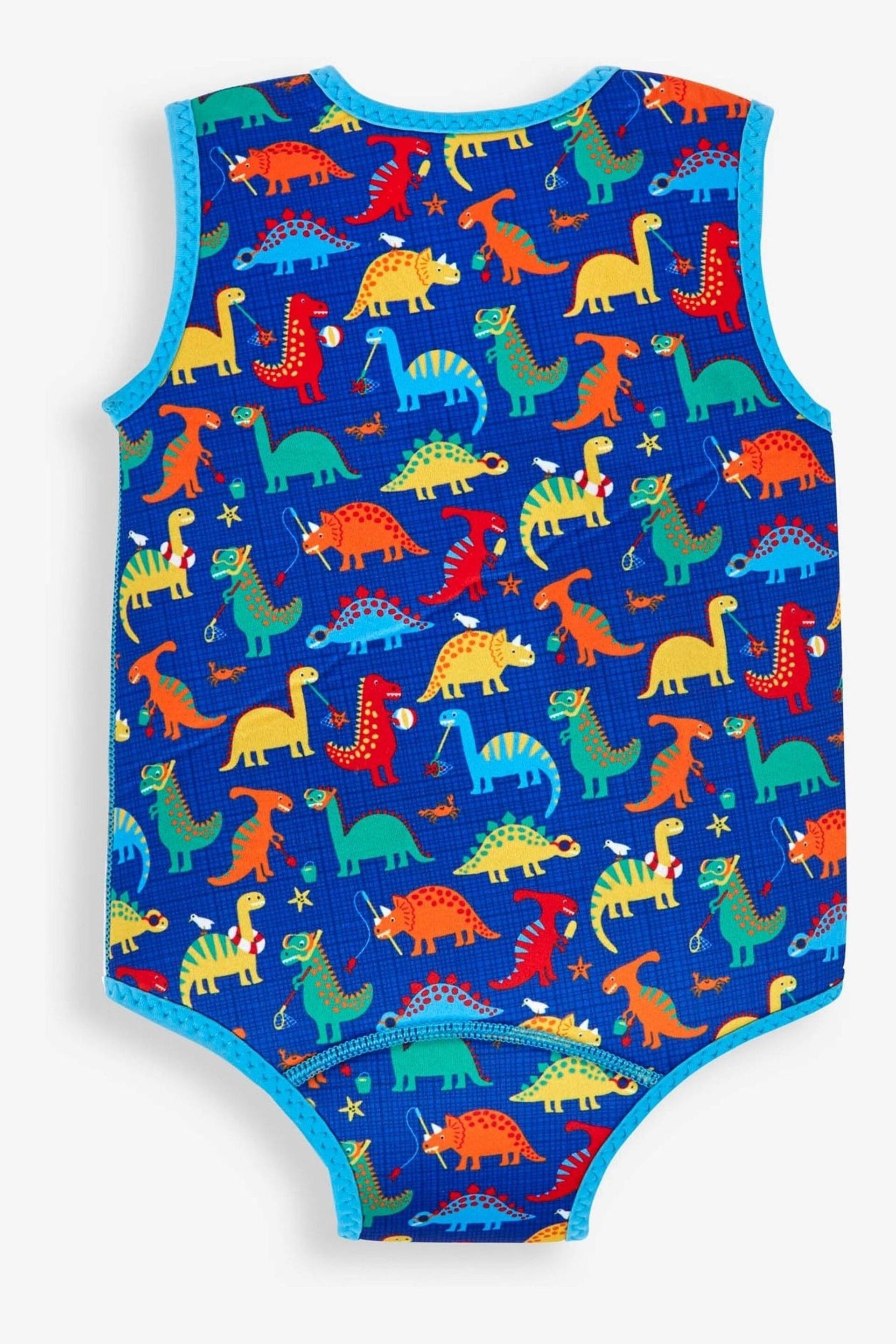 JoJo Maman Bébé Blue Dino Print Baby Wetsuit - Image 3 of 4