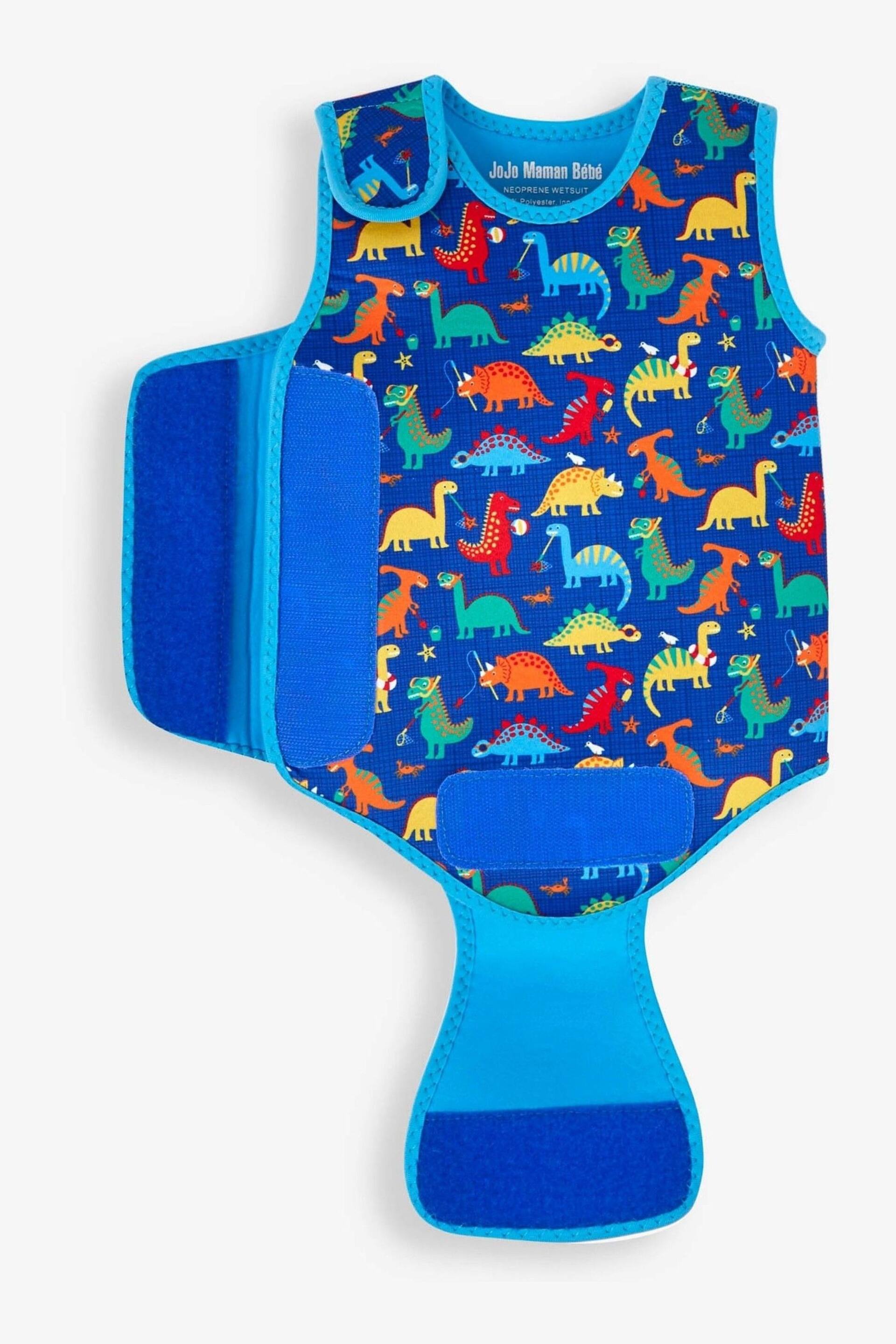 JoJo Maman Bébé Blue Dino Print Baby Wetsuit - Image 4 of 4