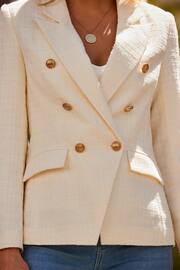 Sosandar Cream Boucle Military Blazer - Image 5 of 5