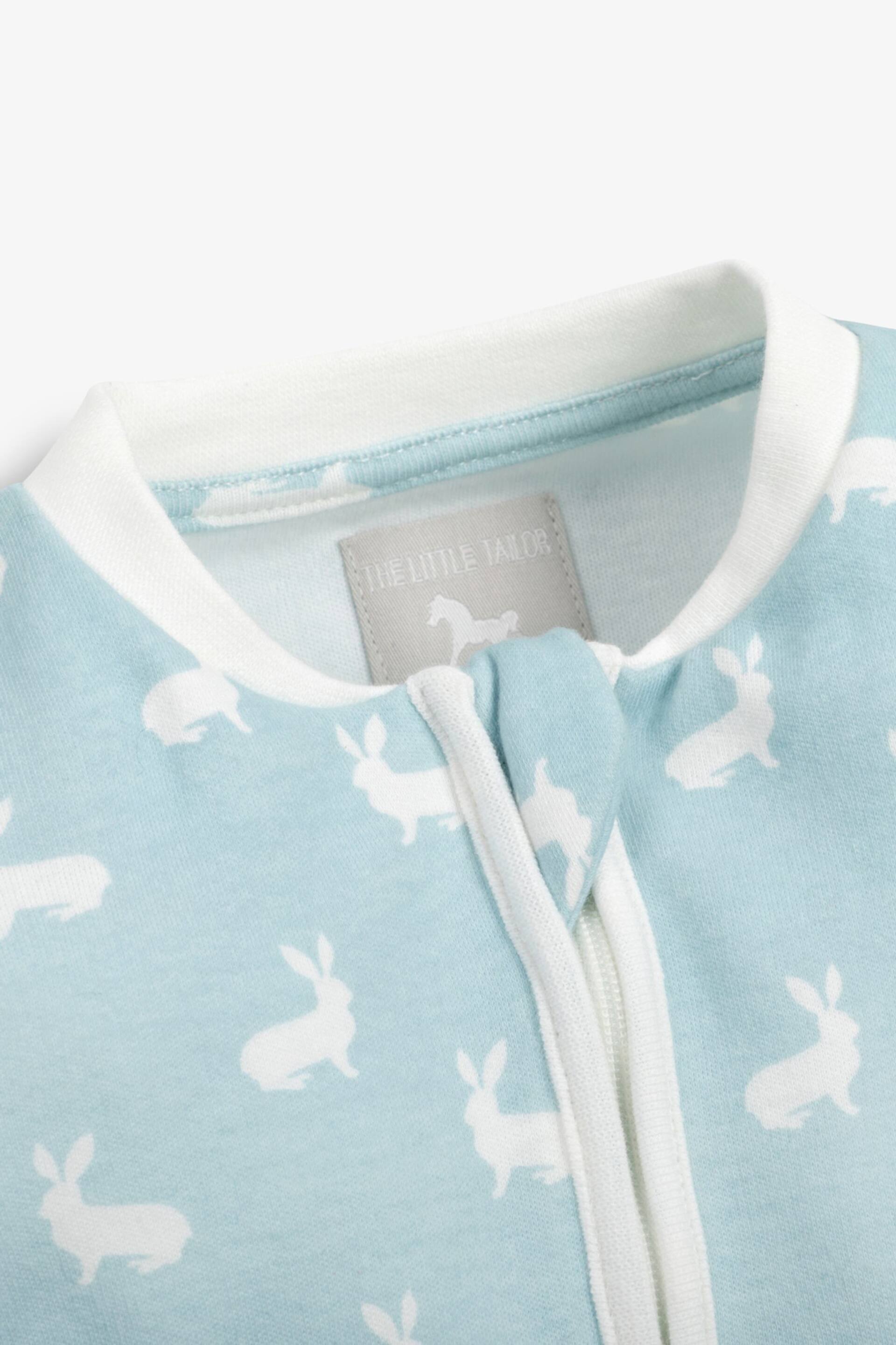 The Little Tailor Baby Front Zip Easter Bunny Print Soft Cotton Sleepsuit - Image 3 of 4