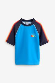 Little Bird by Jools Oliver Blue Short Sleeve Blue Swim Rash Vest - Image 1 of 4