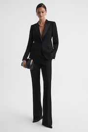 Reiss Black Alia Slim Fit Single Breasted Satin Suit Blazer - Image 3 of 5