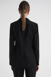 Reiss Black Alia Slim Fit Single Breasted Satin Suit Blazer - Image 5 of 5