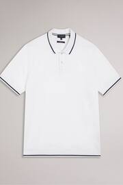 Ted Baker White Regular Erwen Short Sleeve Textured Polo Shirt - Image 5 of 7