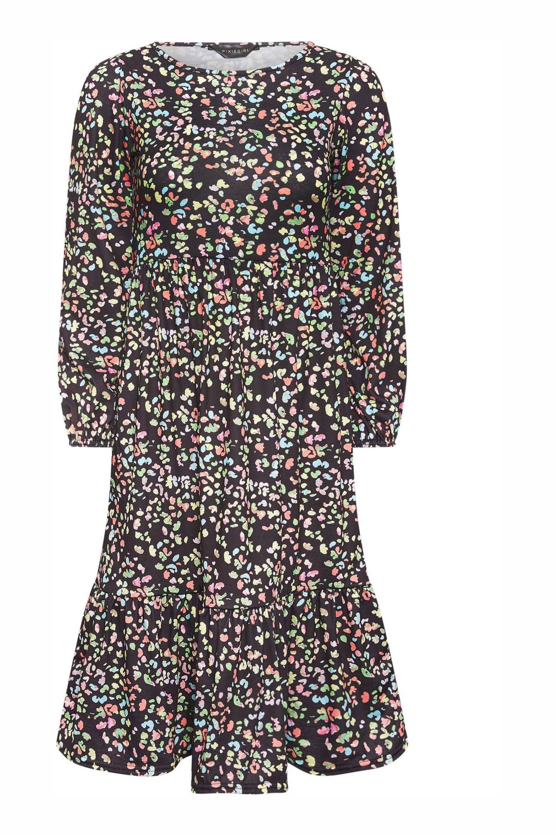 PixieGirl Petite Multi Tiered Long Sleeve Midi Dress - Image 5 of 5