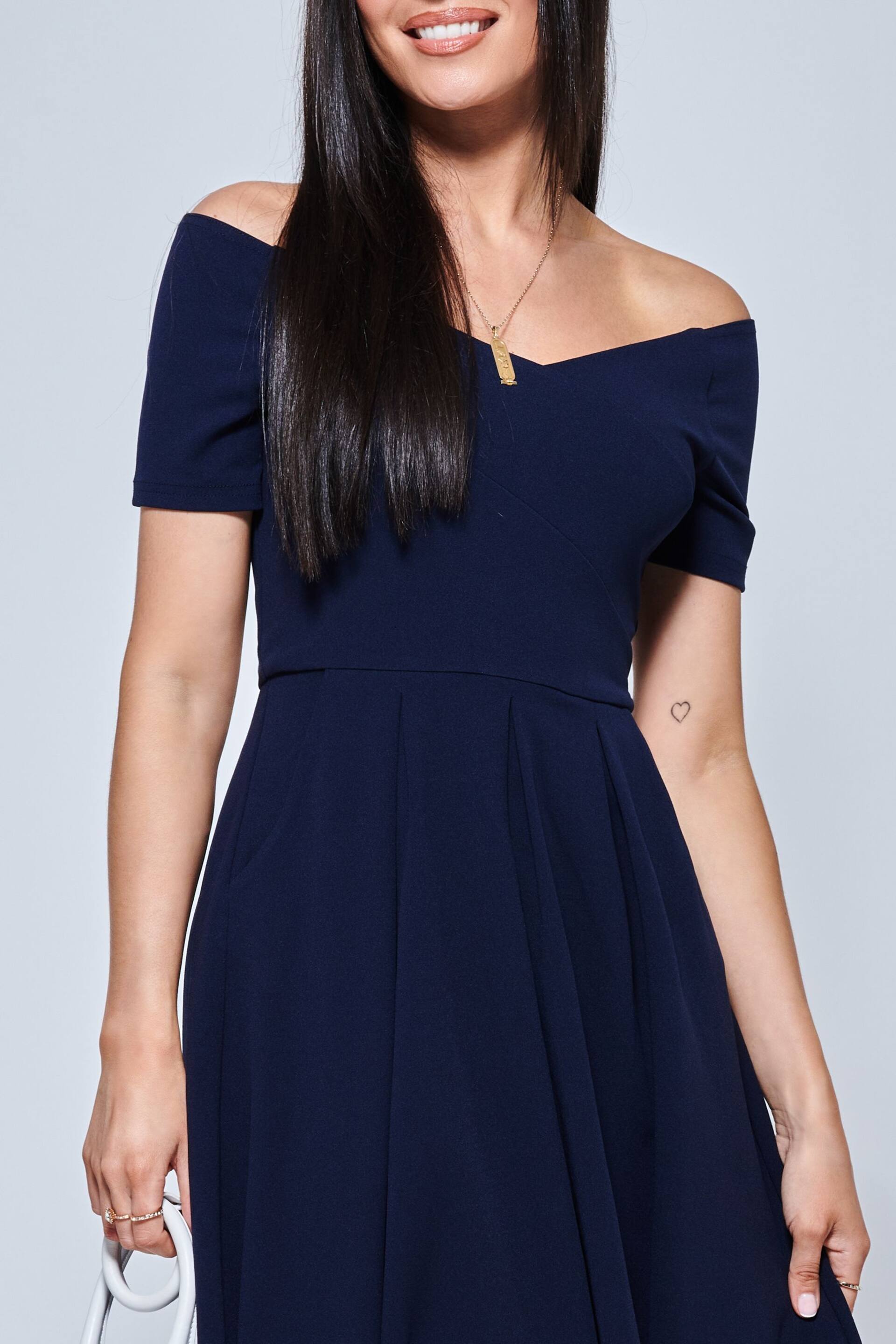 Jolie Moi Navy Blue Lenora Fit & Flare Midi Dress - Image 5 of 5