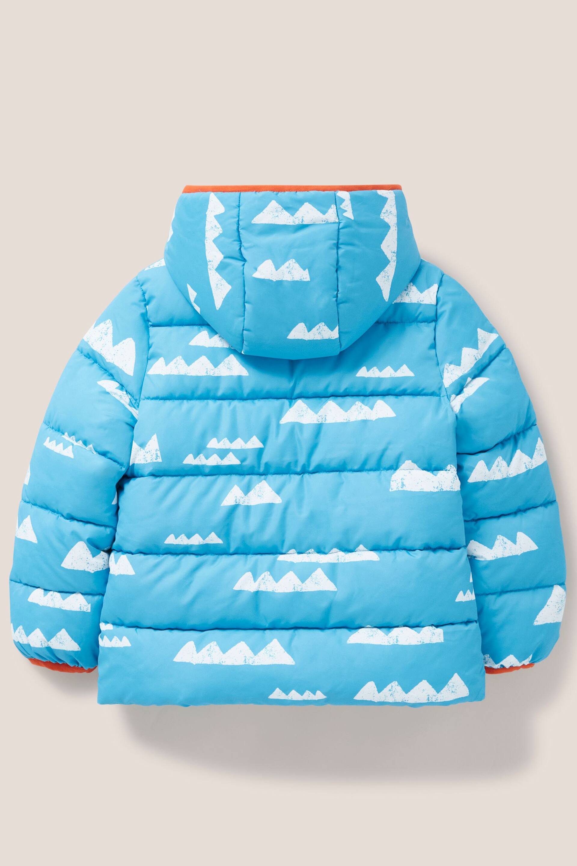 White Stuff Blue Quilted Print Puffer Jacket - Image 2 of 3