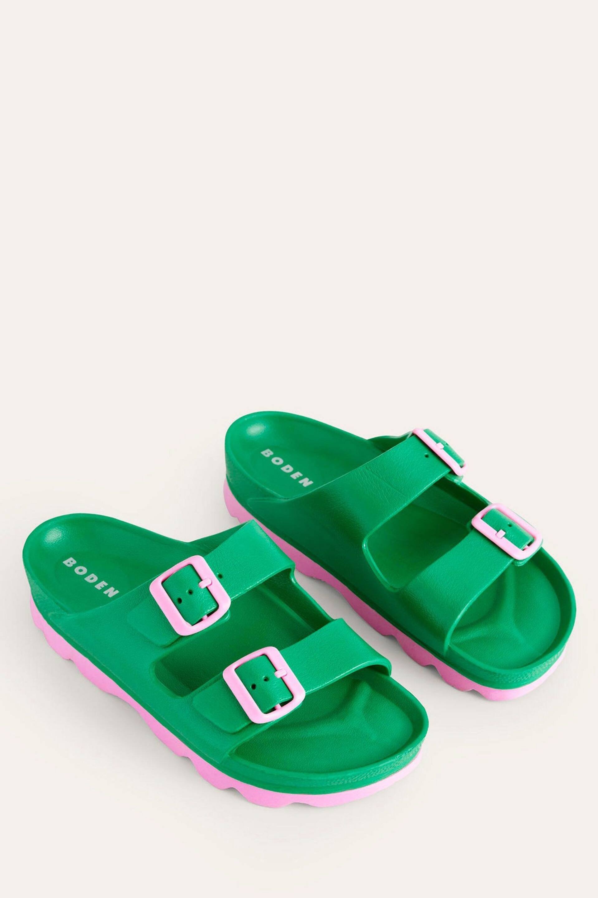 Boden Green Lyla Double Buckle Slides - Image 2 of 5