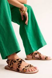 Boden Brown Cross-Strap Flat Sandals - Image 1 of 4