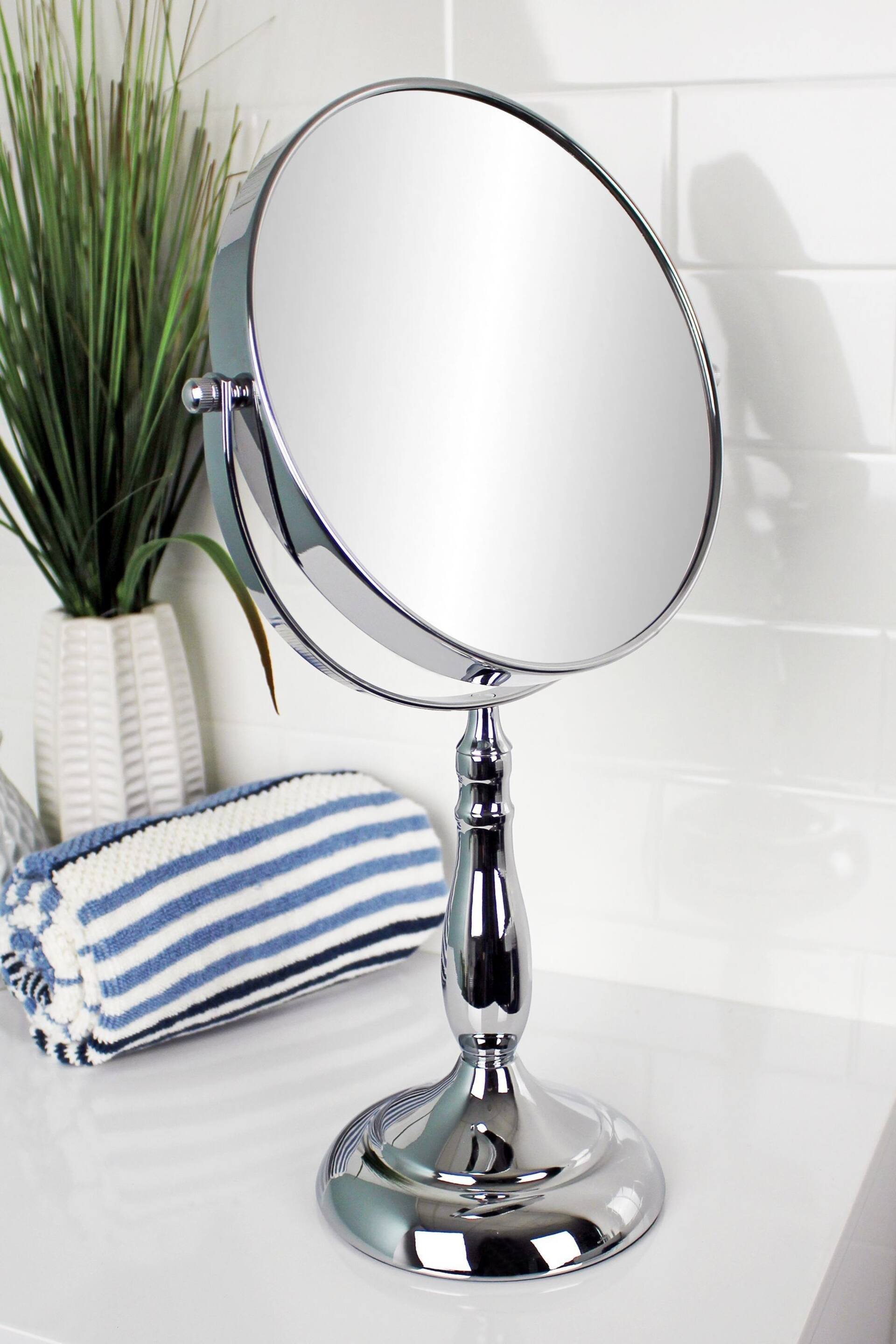 Showerdrape Chrome Vanity Mirror Round 7x Magnification Reversable Vidos - Image 1 of 2