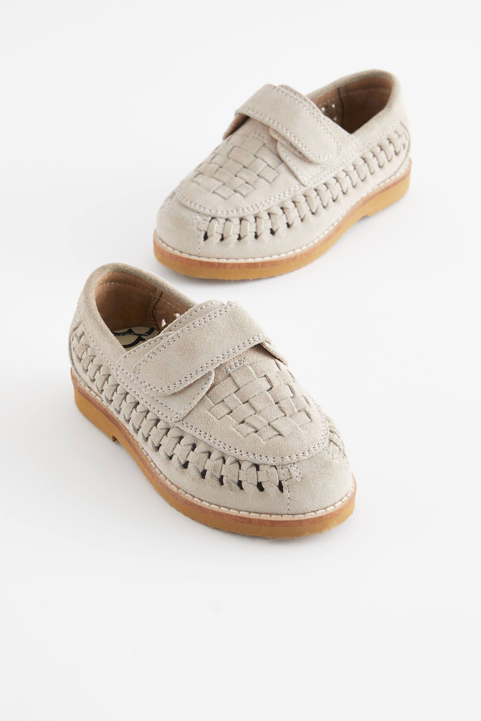 Stone Neutral Woven Loafers - Image 1 of 5