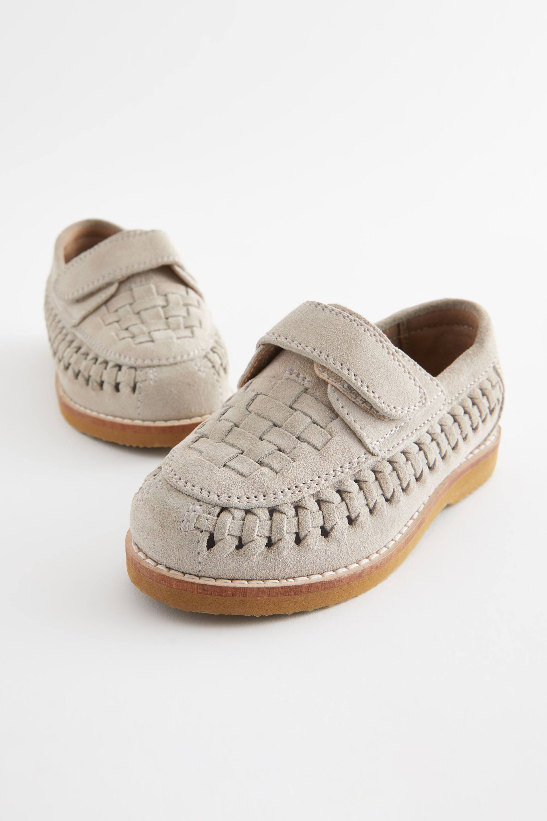 Stone Neutral Woven Loafers - Image 2 of 5