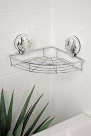 Showerdrape Chrome Suction Corner Basket Wall Mounted Suctionloc - Image 1 of 4