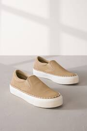 Camel Signature Leather Rand Stitch Detail Slip-Ons Trainers - Image 1 of 6