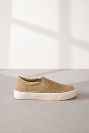 Camel Signature Leather Rand Stitch Detail Slip-Ons Trainers - Image 2 of 6