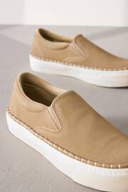 Camel Signature Leather Rand Stitch Detail Slip-Ons Trainers - Image 4 of 6