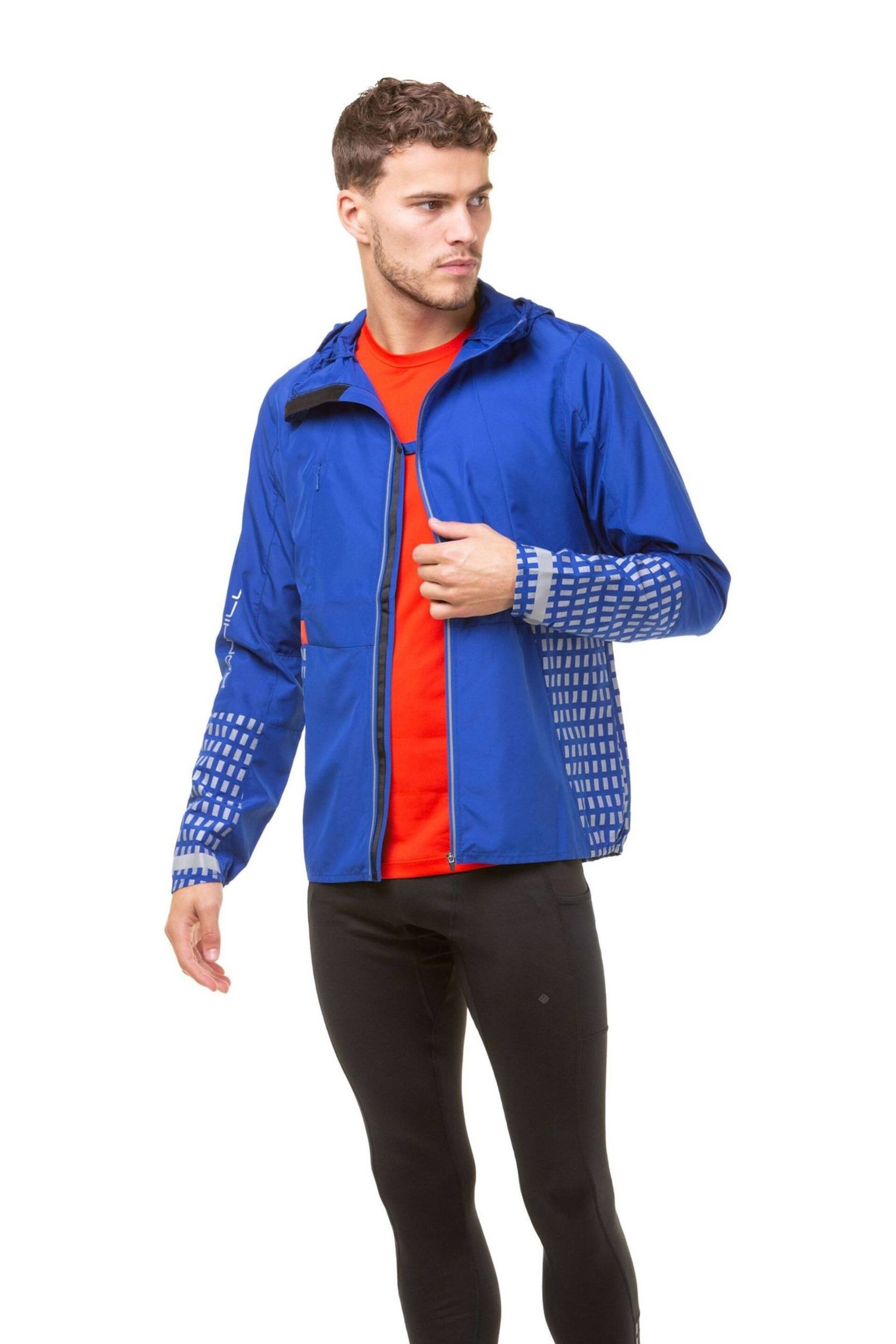 Ronhill Mens Blue Tech Reflective Afterhours Running Jacket - Image 1 of 6