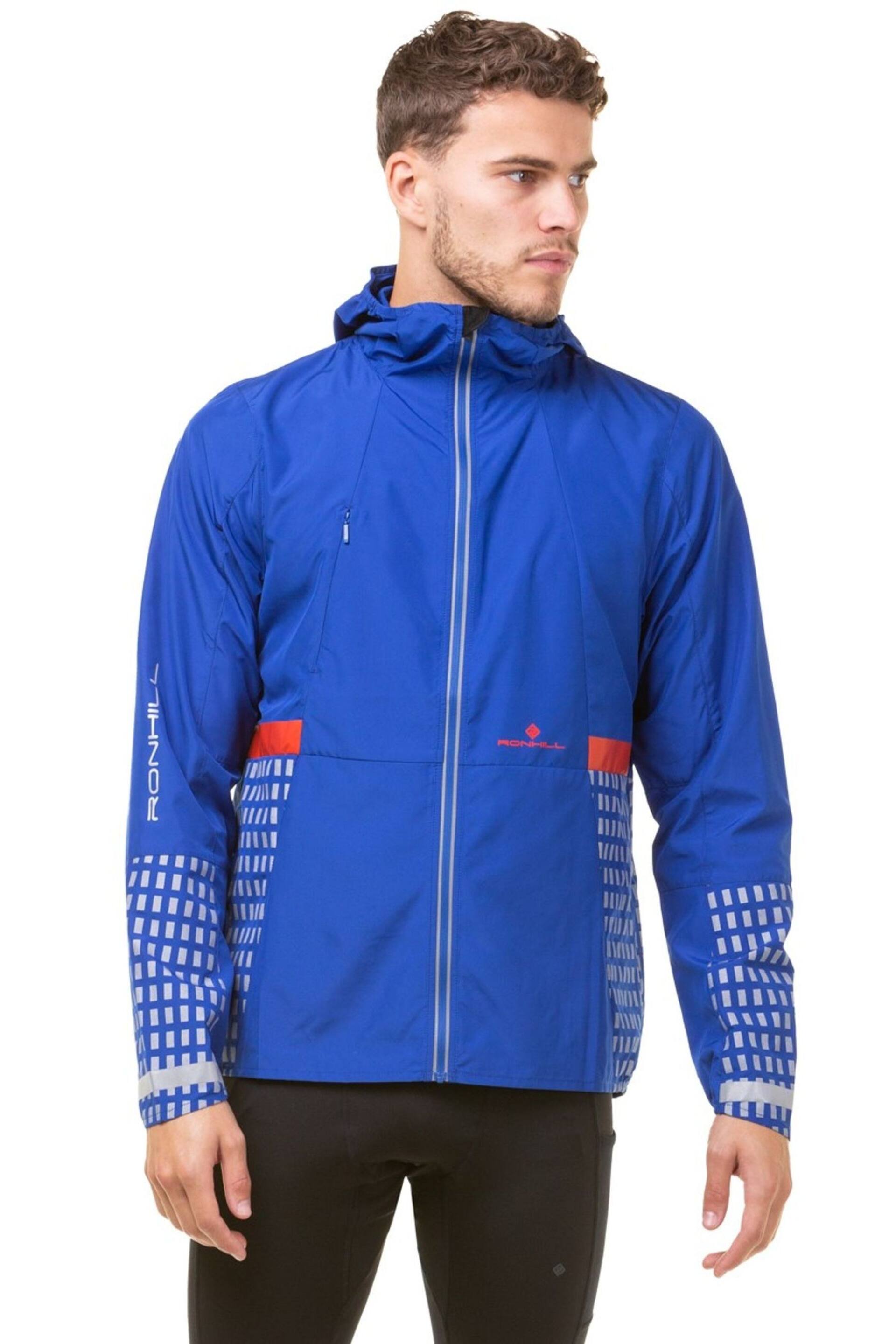 Ronhill Mens Blue Tech Reflective Afterhours Running Jacket - Image 4 of 6