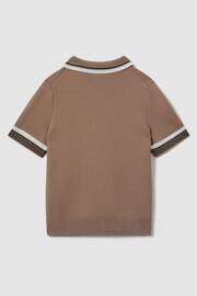 Reiss Warm Taupe Chelsea Junior Half-Zip Polo Shirt - Image 2 of 3