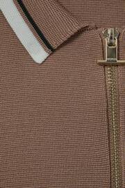 Reiss Warm Taupe Chelsea Junior Half-Zip Polo Shirt - Image 3 of 3