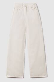 Reiss Cream Colorado Garment Dyed Wide Leg Trousers - Image 2 of 6