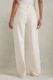 Reiss Cream Colorado Garment Dyed Wide Leg Trousers - Image 5 of 6