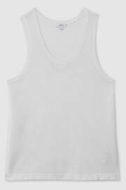 Reiss Optic White Velo Open-Stitch Cotton Vest - Image 2 of 6