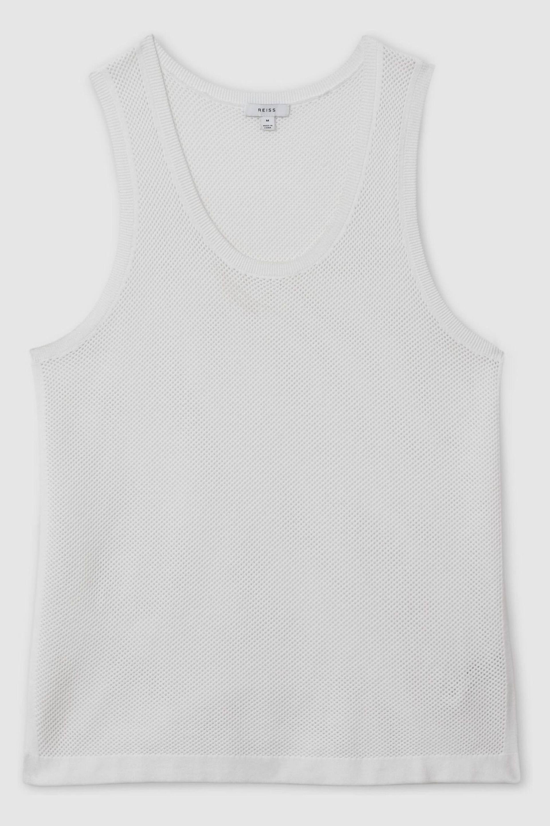 Reiss Optic White Velo Open-Stitch Cotton Vest - Image 2 of 6