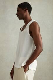 Reiss Optic White Velo Open-Stitch Cotton Vest - Image 3 of 6